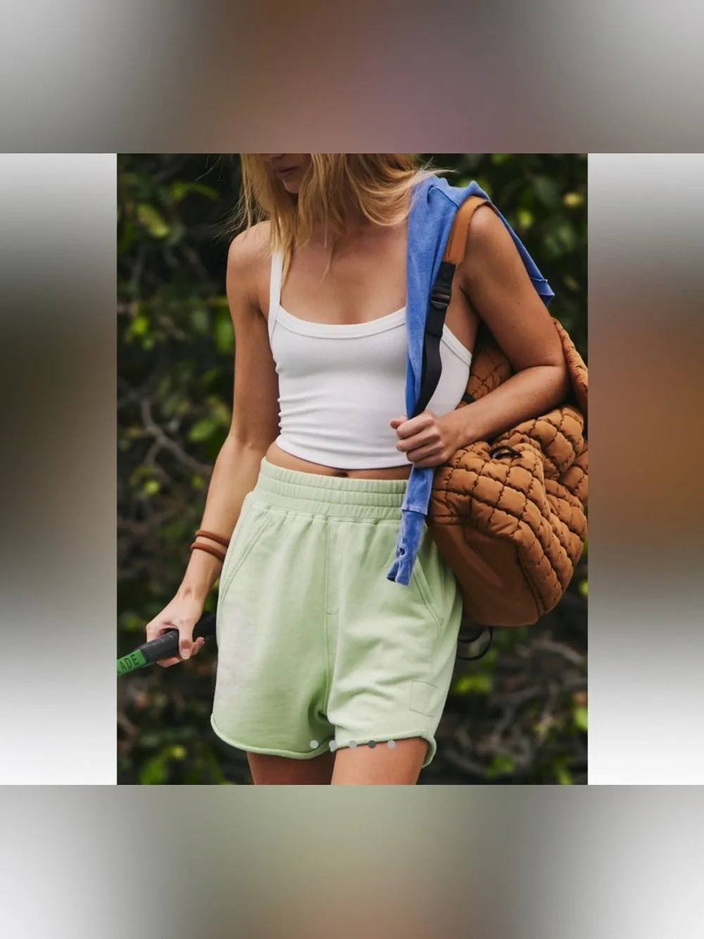 NWOT Free People FP Movement All Star Logo Shorts - Lemongrass - Small